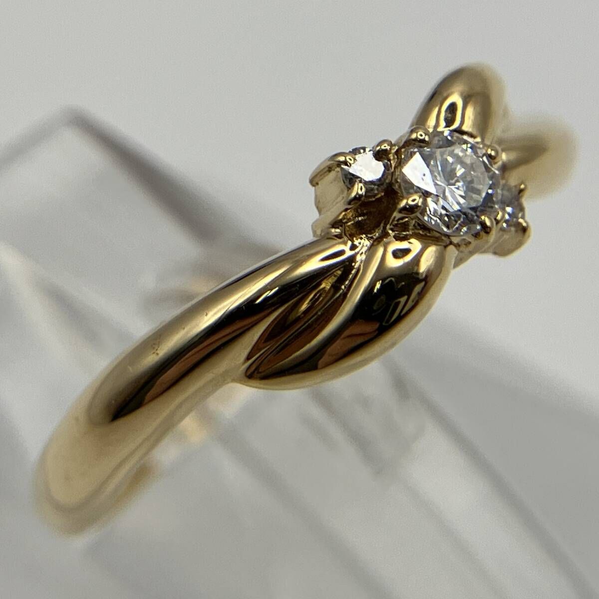 リング K18 Pt900 コンビ 11号 #11 4.2g ダイヤモンド 0.06ct 18金