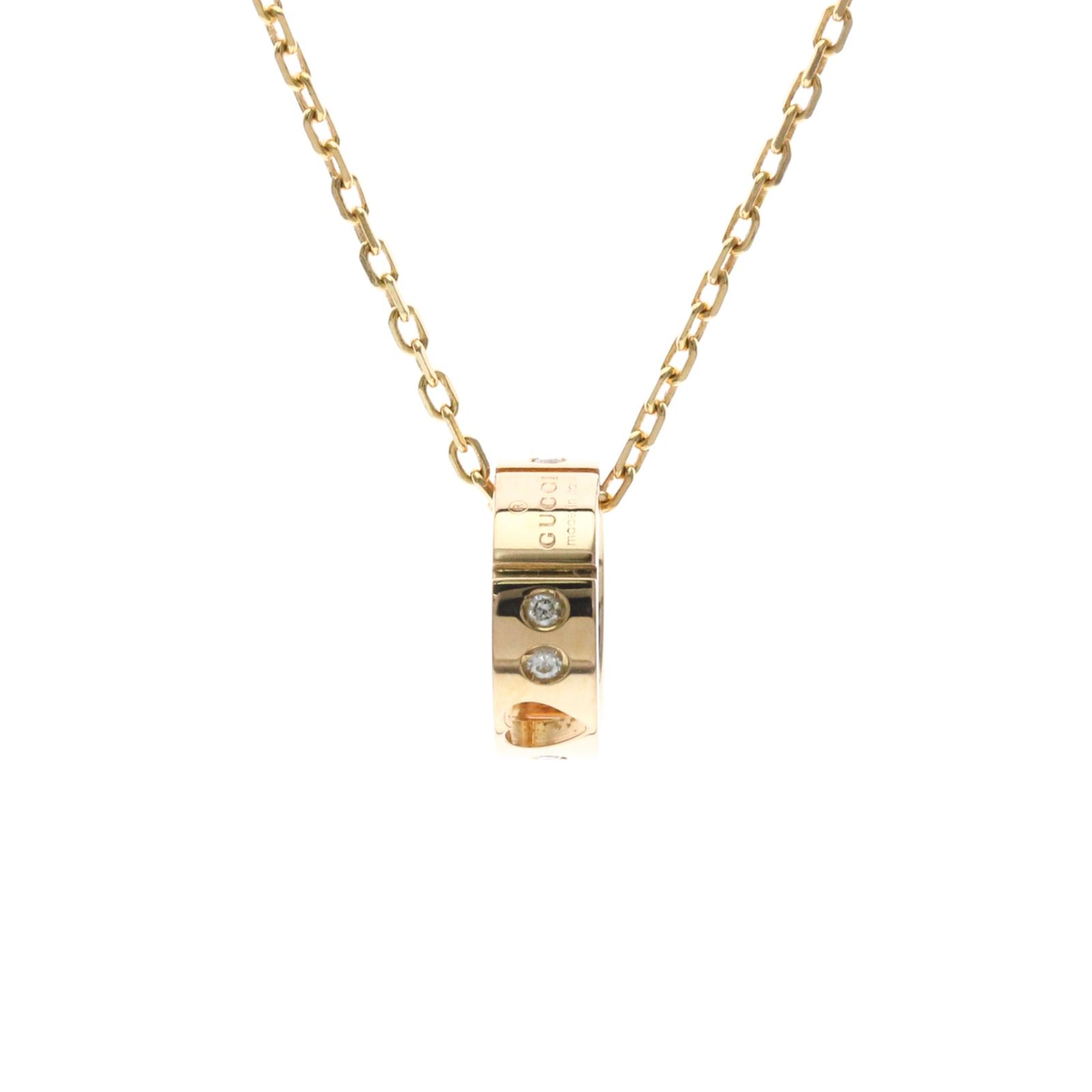 グッチ(Gucci) K18ピンクゴールド(K18PG) ダイヤモンド メンズ,レディース ファッション ネックレス (ピンクゴールド(PG)) アイコン アモール ネックレス ダイヤモンド