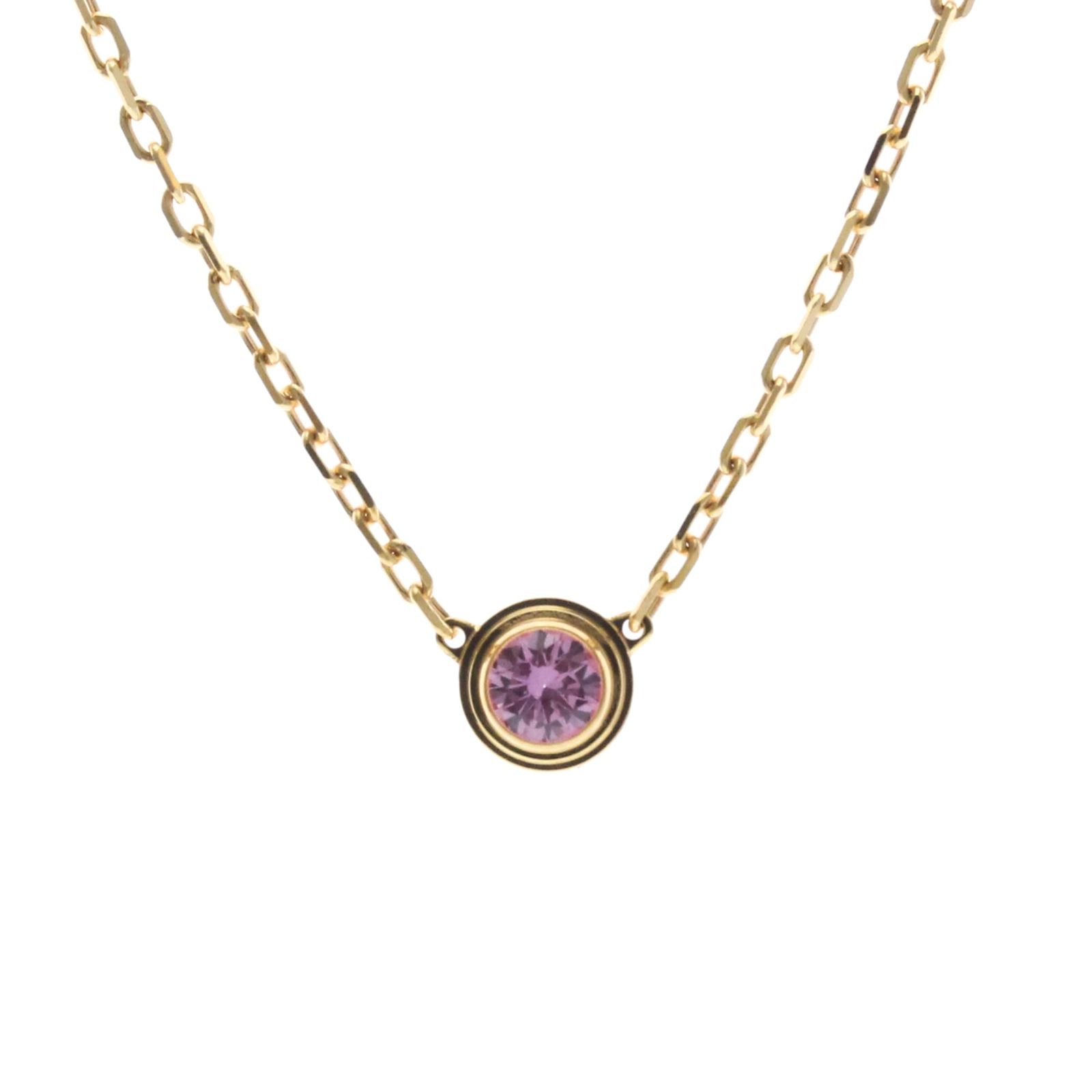 カルティエ(Cartier) K18ピンクゴールド(K18PG) サファイア レディース,メンズ ファッション ネックレス (ピンクゴールド(PG)) ダムールネックレス ピンクサファイア