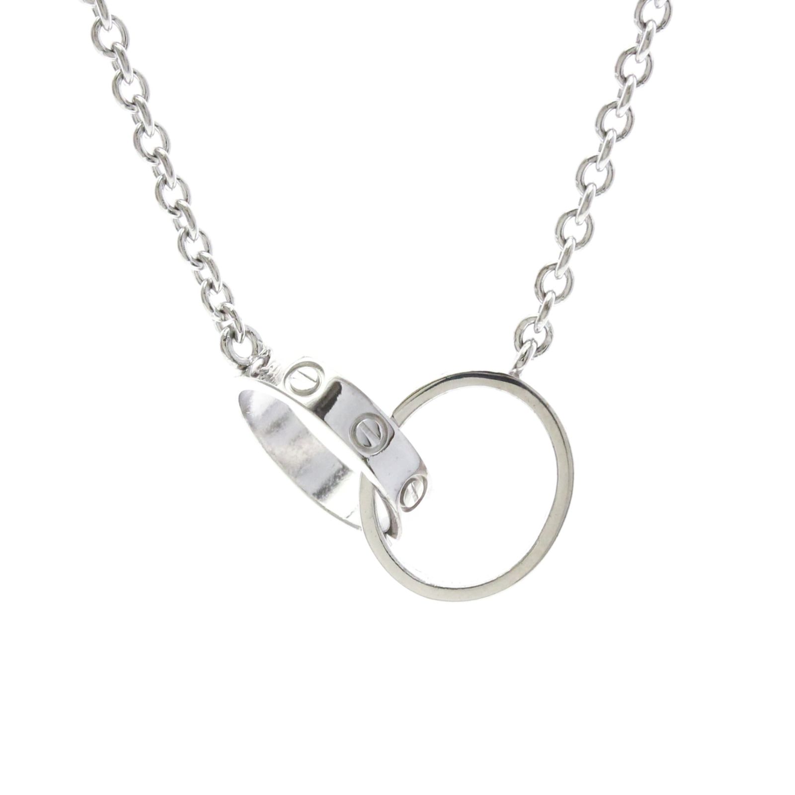 カルティエ(Cartier) K18ホワイトゴールド(K18WG) 無し メンズ,レディース ファッション ネックレス (シルバー) ベビーラブネックレス
