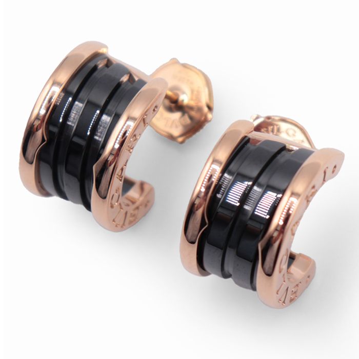 美品】BVLGARI ブルガリ ピアス ビーゼロワン セラミック ピンク