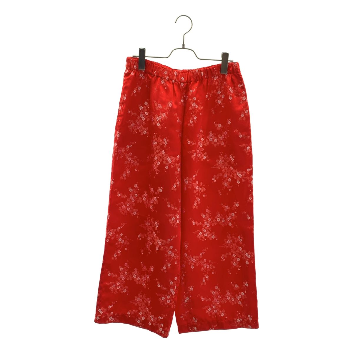 【美品】 COMME des GARCONS COMME des GARCONS / コムコム | 2021SS | 製品加工 エンブロイダリー ドローストリング パンツ | S | レッド | レディース