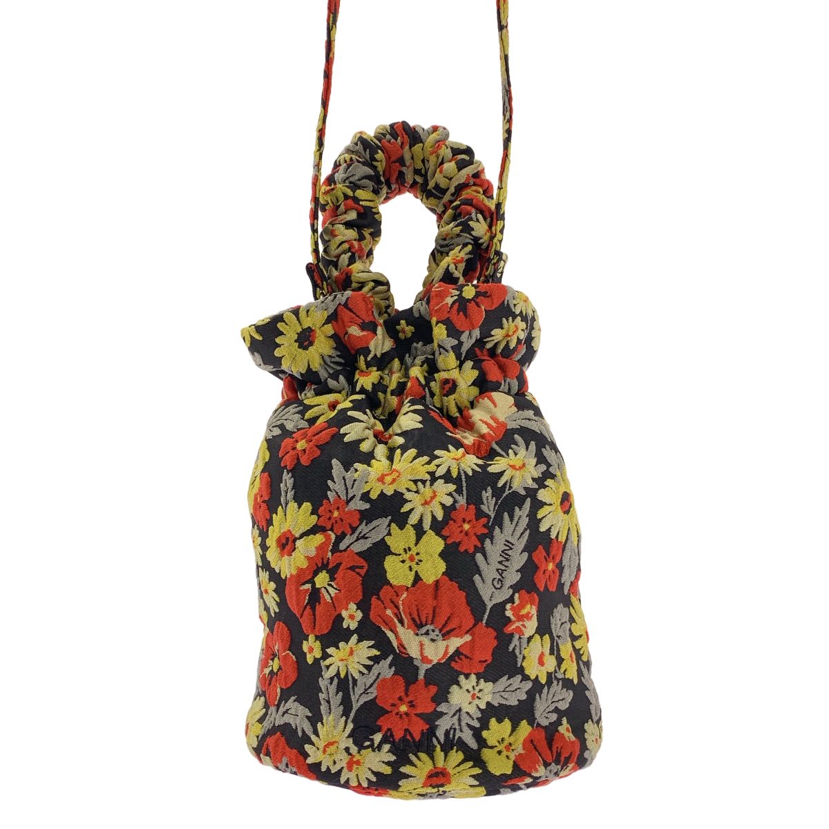 GANNI フラワープリント ショルダーバッグ 美品】 Ganni / ガニー | Embroidered Floral Crossbody / 総柄