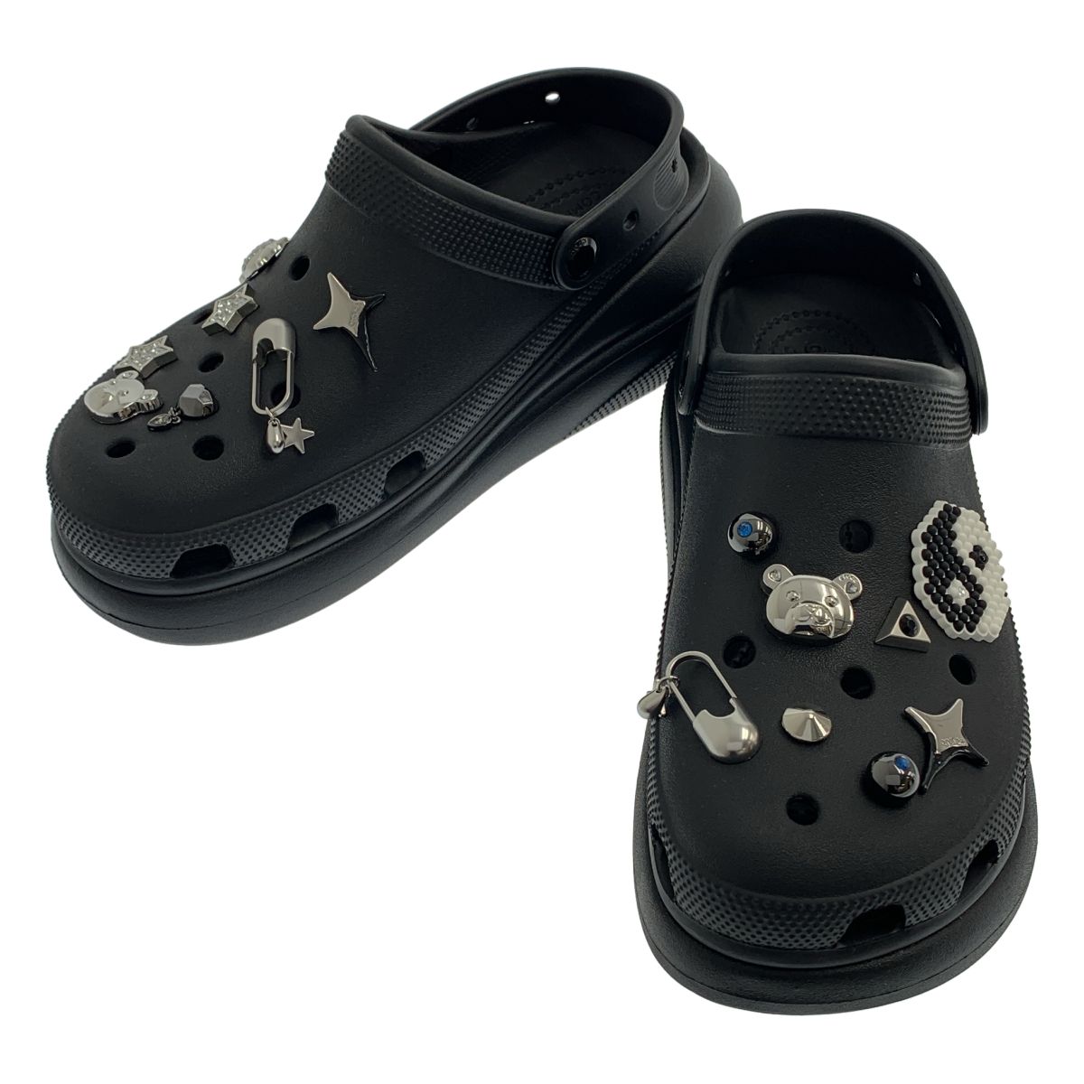 【美品】 crocs / クロックス | 装飾 プラットフォーム サンダル | 9 | ブラック | メンズ