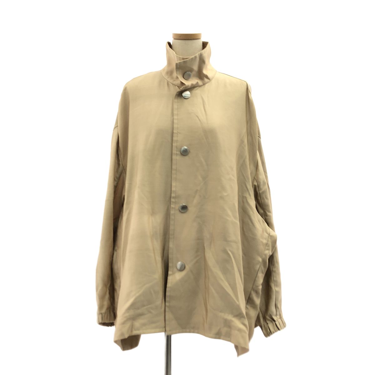 【美品】 HARUNOBUMURATA / ハルノブムラタ | ナイロン シルク オーバーシルエット ジャケット | 36 | ベージュ | レディース
