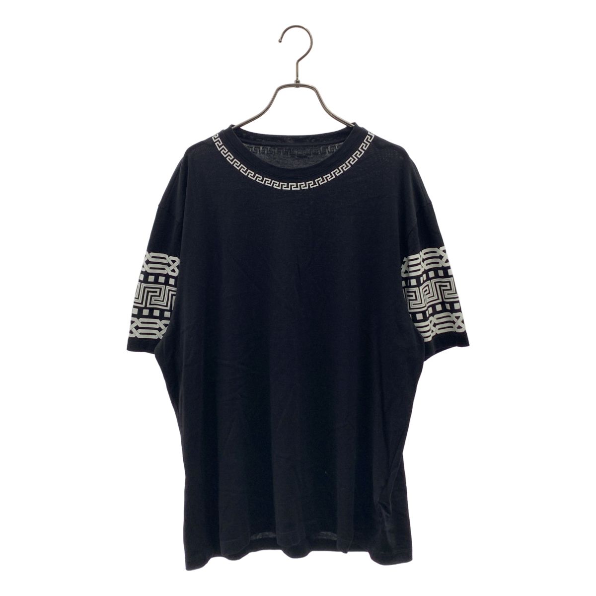 VERSACE / ヴェルサーチ | グレカ プリント Tシャツ | L | ブラック | メンズ