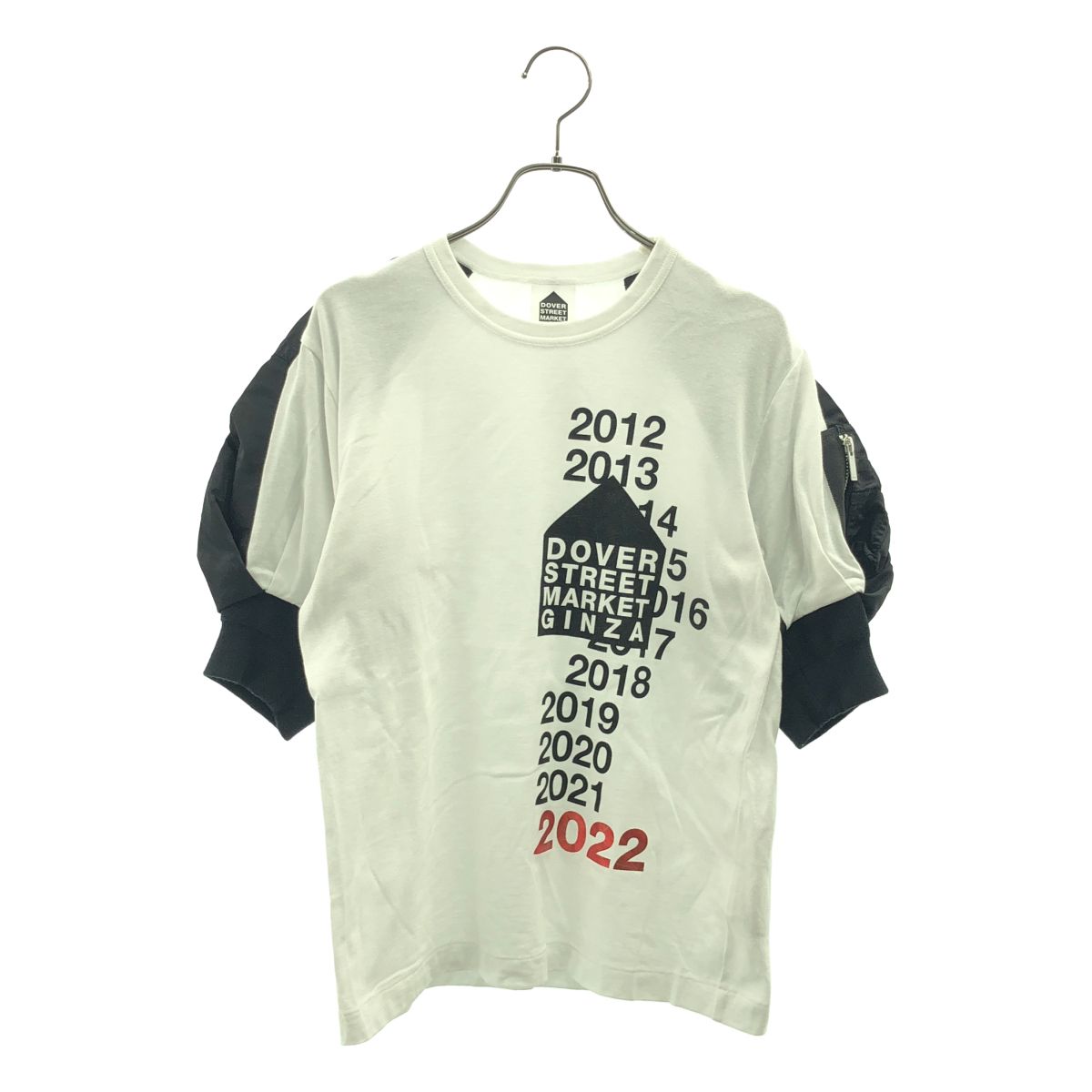 sacai / サカイ | × Dover street market 10th anniversary 異素材 ロゴ カットソー | 1 | ホワイト/ブラック | レディース