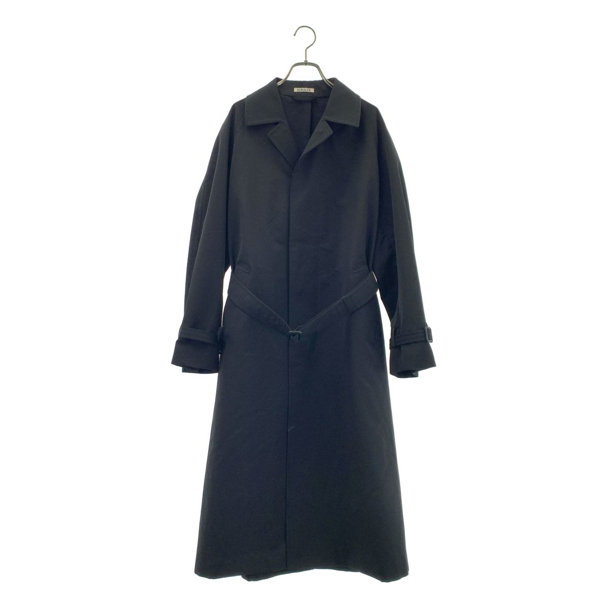 【美品】 AURALEE / オーラリー | 2023SS | WOOL MAX CANVAS SOUTIEN COLLER COAT ウール ステンカラーコート | 1 | ブラック | レディース
