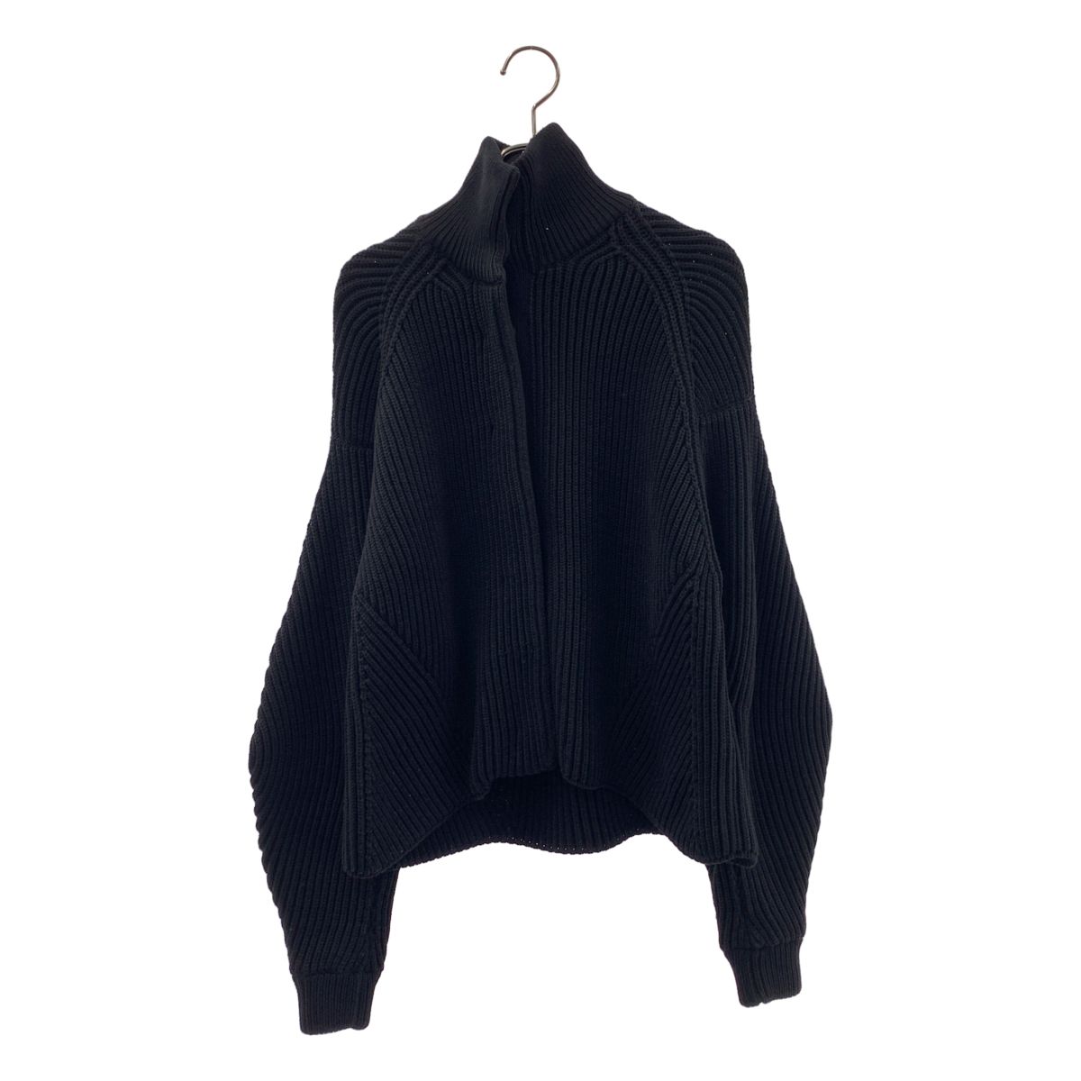Maison Margiela / メゾンマルジェラ | エルボーパッチ リブ ニット カーディガン | S | ブラック | レディース