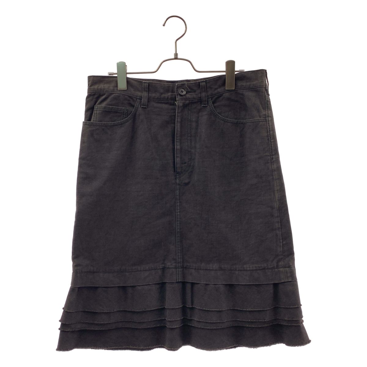 tricot COMME des GARCONS / トリココムデギャルソン | 2007AW | 製品洗い加工 デニム ティアードデザインスカート | M | グレー系 | レディース