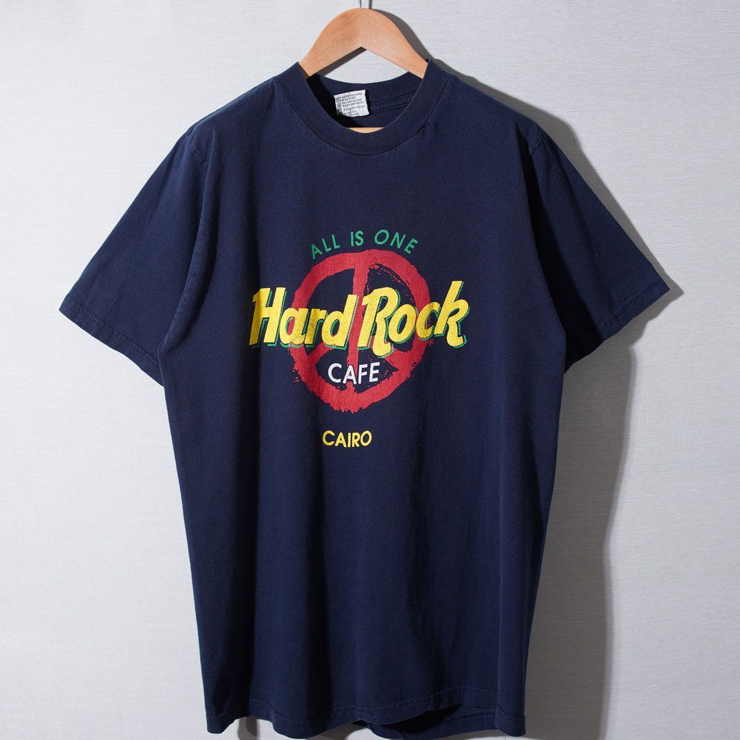 90s ハードロックカフェ Hard Rock Cafe Tシャツ L ネイビー