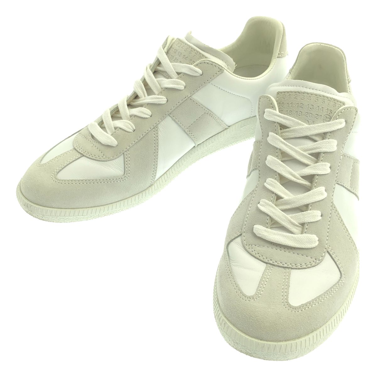 【美品】 Maison Margiela / メゾンマルジェラ | レザー ジャーマントレーナー スニーカー | 42 | ホワイト | メンズ