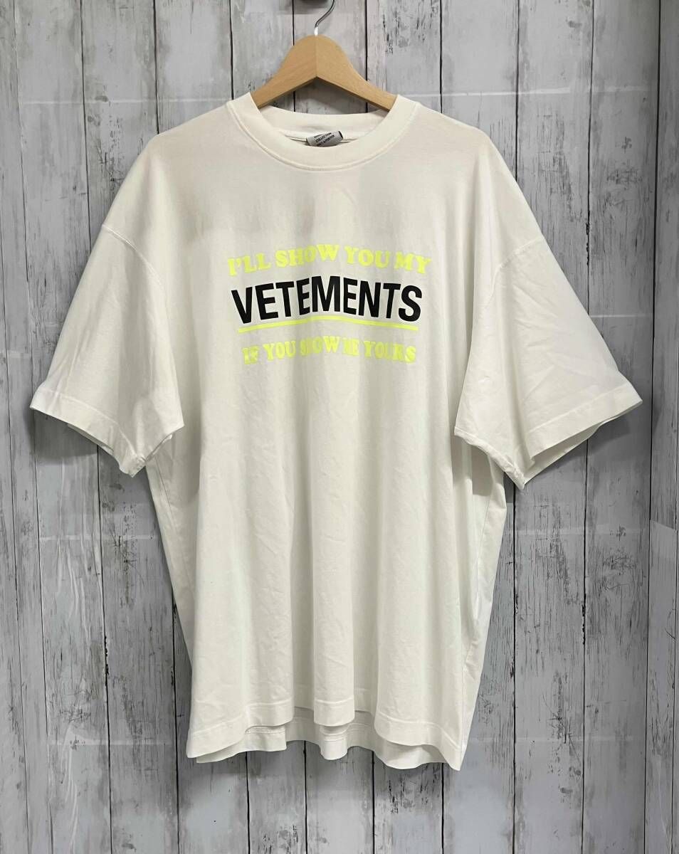 VETEMENTS ヴェトモン 半袖Tシャツ Sサイズ コットン100% IT2VCSWZ0ITPホワイト