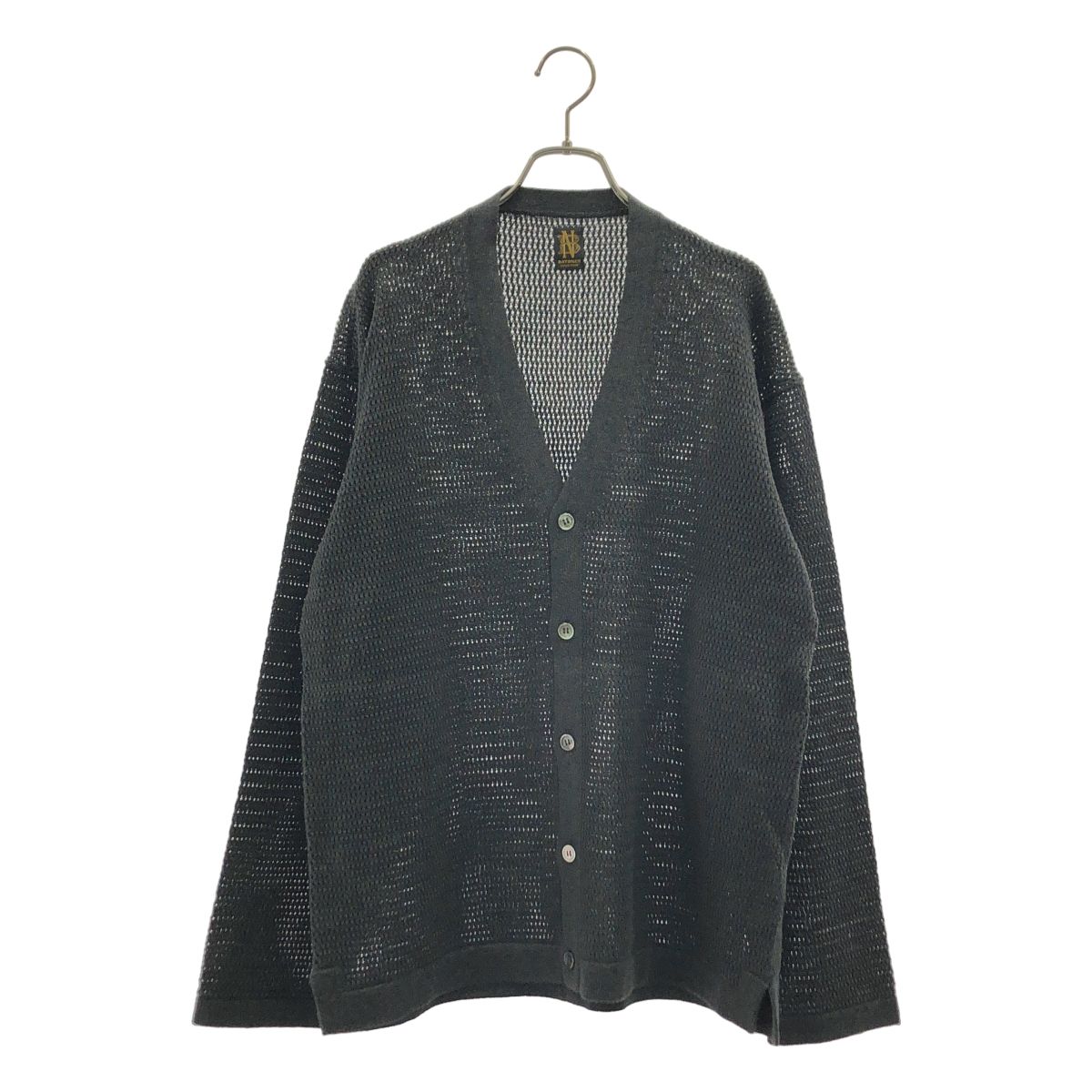 【美品】 BATONER / バトナー | SUMMER KNIT V NECK CARDIGAN / コットン ニット カーディガン | 3 | ブラック | メンズ