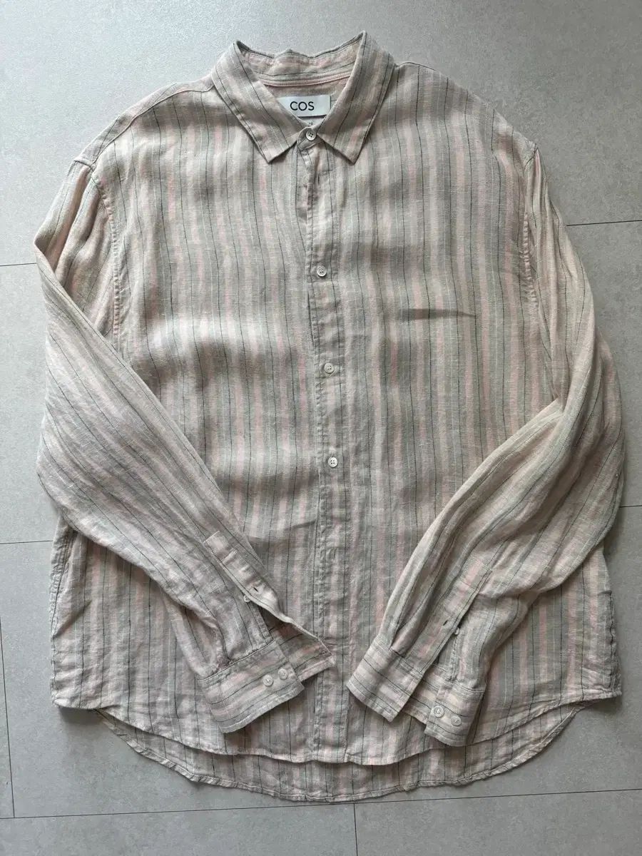 コス リネン ストライプ シャツ(XL)