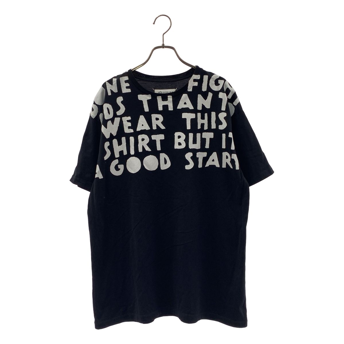 Maison Margiela / メゾンマルジェラ | AIDS エイズ オーバーサイズ ロゴプリント Tシャツ | M | ブラック/ホワイト | レディース