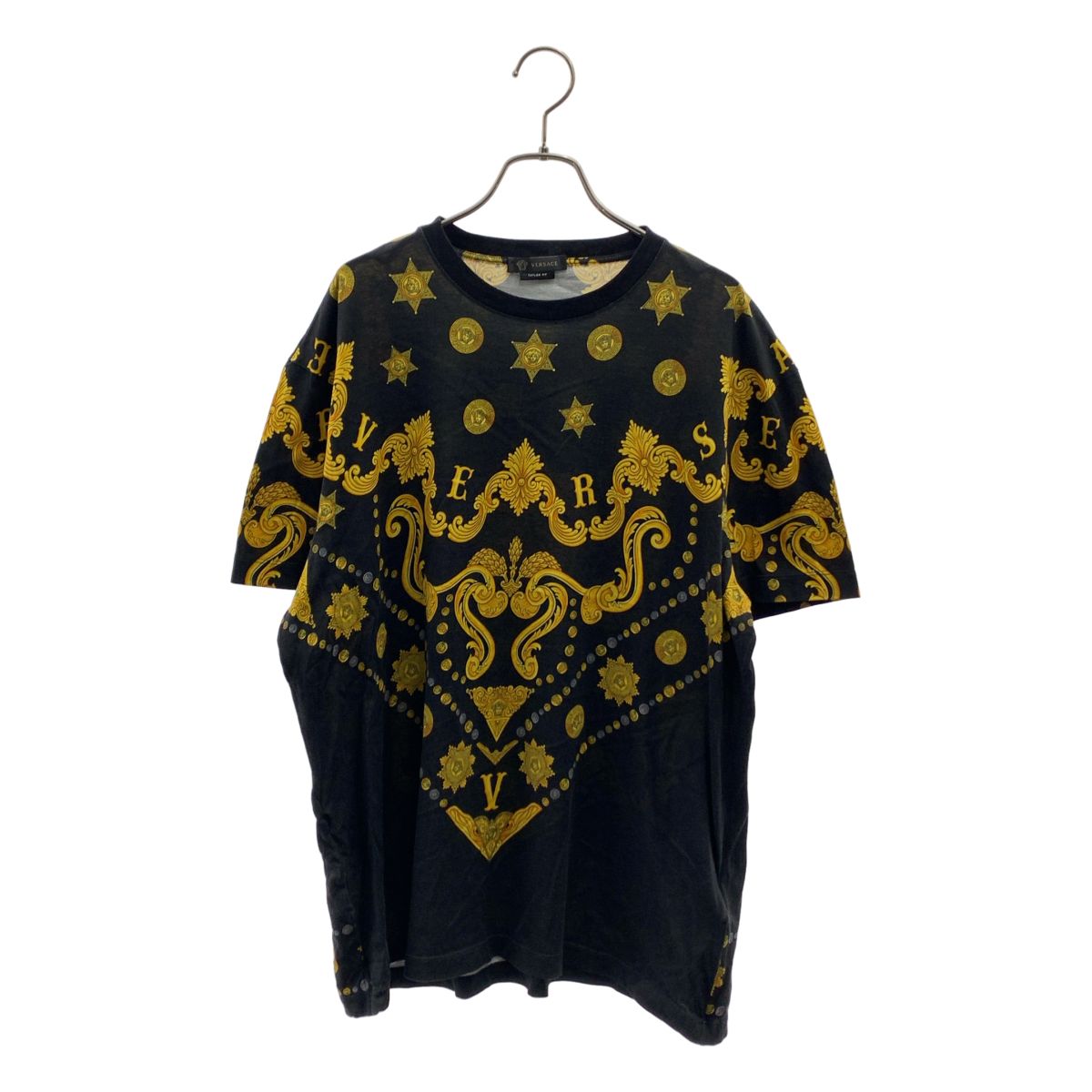 VERSACE / ヴェルサーチ | バロック プリント Tシャツ | 2XL | ブラック | メンズ