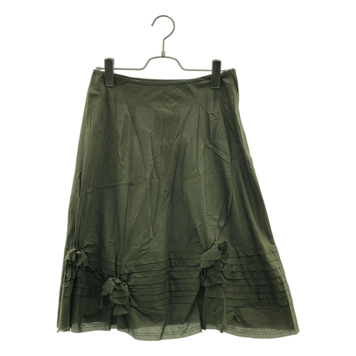 tricot COMME des GARCONS / トリココムデギャルソン | 2003SS | コットン コサージュドッキング スカート | S | カーキ | レディース