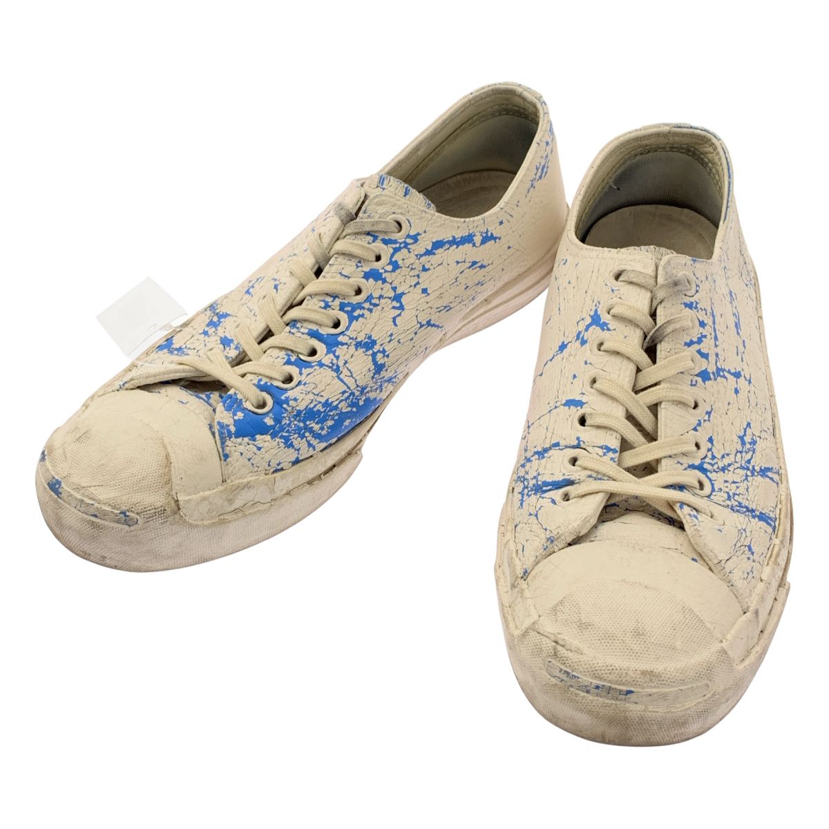 Maison Martin Margiela / メゾンマルタンマルジェラ | ×CONVERSE JACK PURCELL / ジャックパーセル レザー ペンキ スニーカー | 26 | ホワイト/ブルー | メンズ