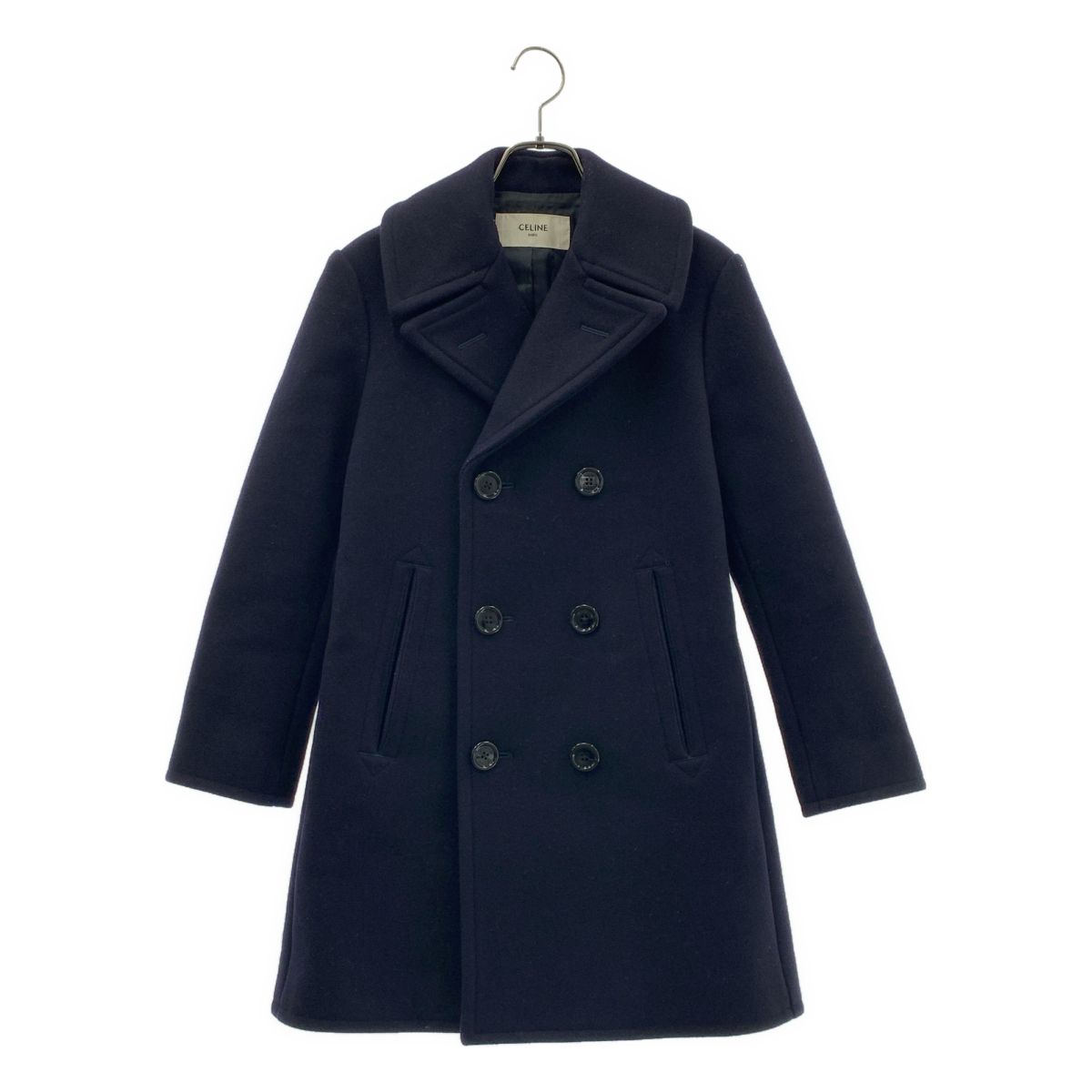 【美品】 CELINE / セリーヌ | 2019AW | クラシックダブルブレストピーコート | 34 | ネイビー | レディース