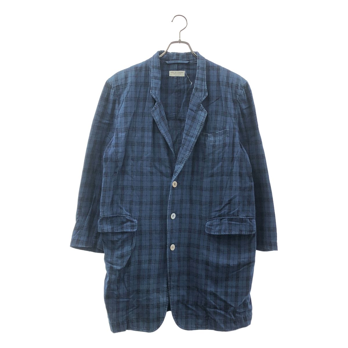 robe de chambre COMME des GARCONS / ローブドシャンブルコムデギャルソン | 1980s | コットン チェック ロング ジャケット | ネイビー | レディース
