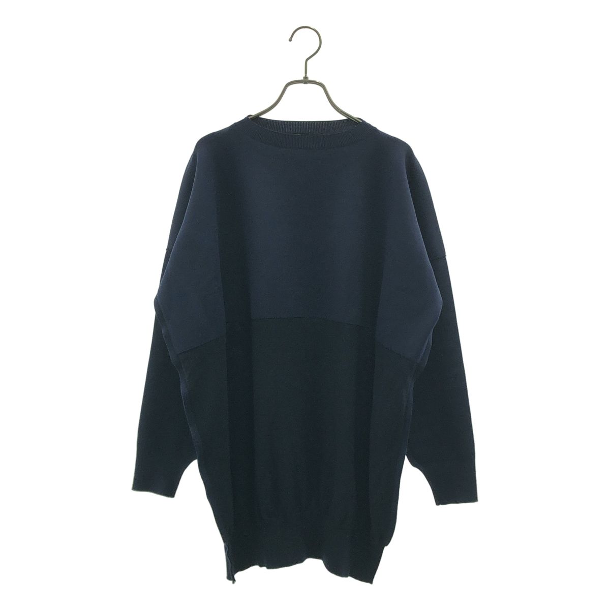 JUNYA WATANABE COMME des GARCONS / ジュンヤワタナベ | 2016AW | ウール ポリエステル 切替 プルオーバー ニット | S | ネイビー | レディース