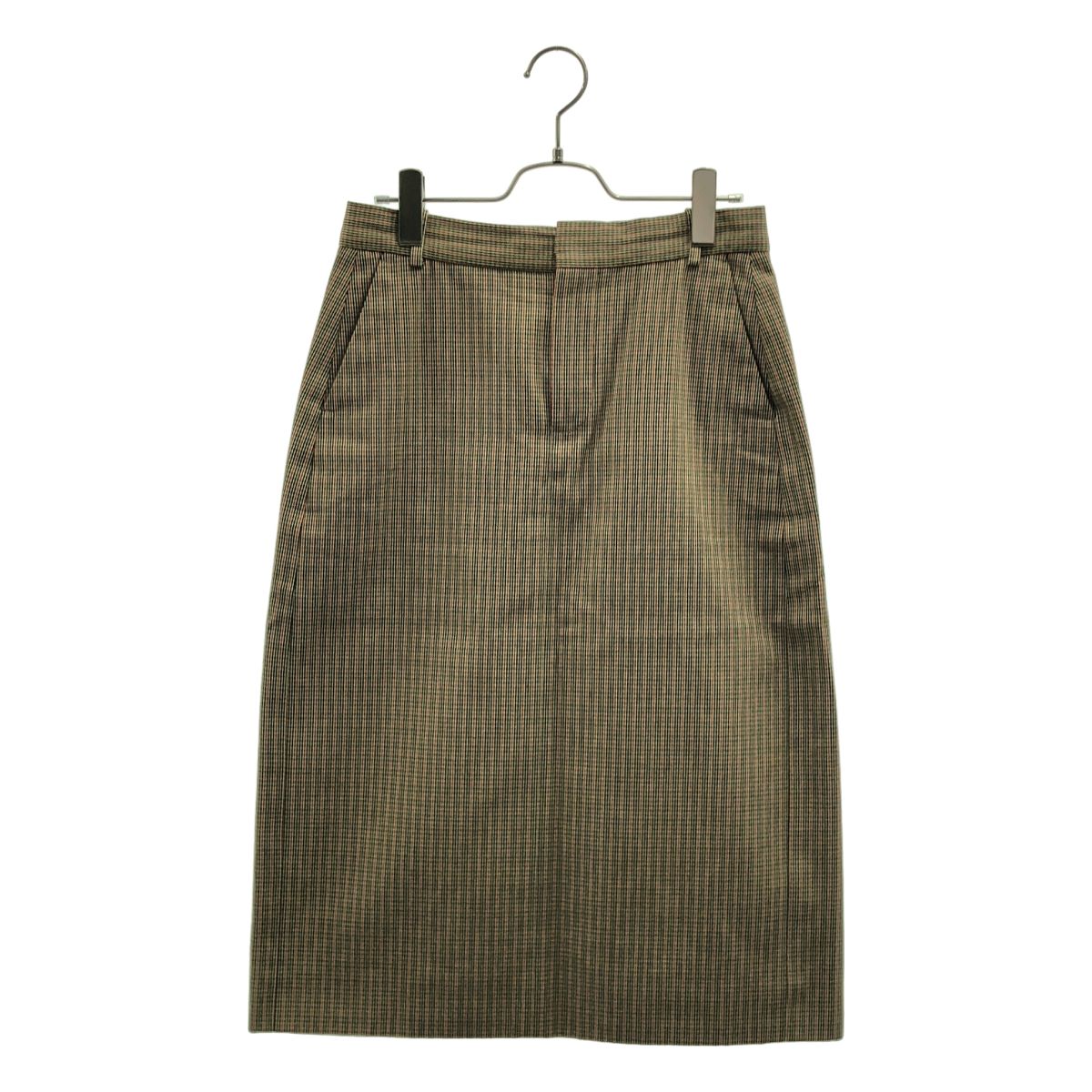 BALENCIAGA / バレンシアガ | コットン ストライプ ロングスカート | 36 | ブラック/ベージュ/レッド | レディース