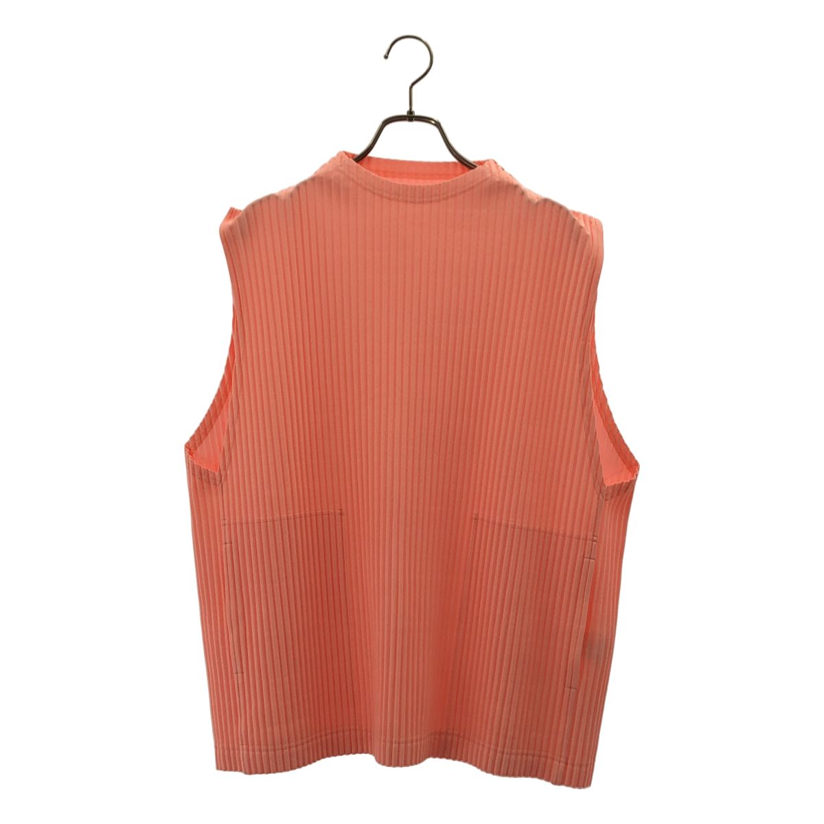 【美品】 HOMME PLISSE ISSEY MIYAKE / オムプリッセイッセイミヤケ | 2025SS | プリーツ モックネック ベスト | 2 | ピンク | メンズ