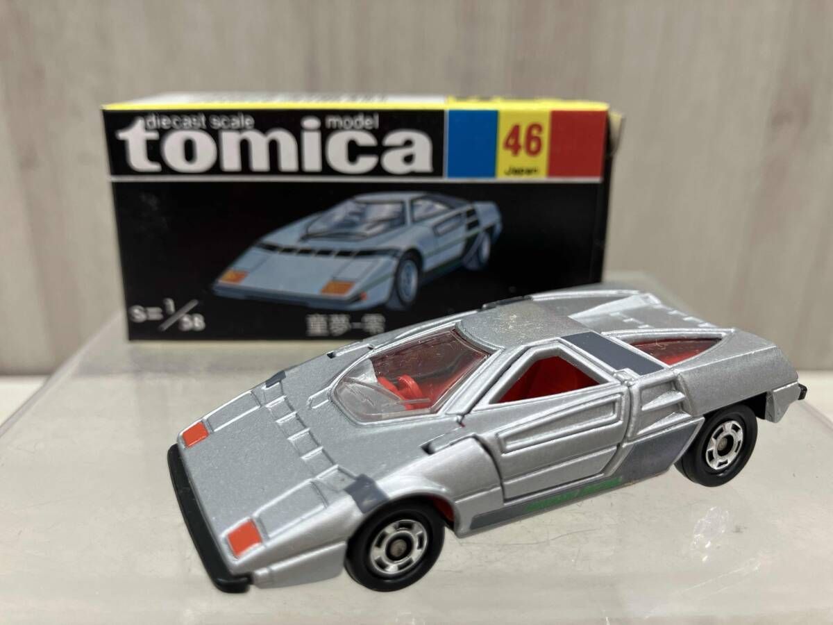 トミー tomica ダイキャストモデルNo.46 童夢-零 蛍光緑 朱赤シｰト 10D/11Fホイｰル HAYASHI RACING(黄色文字ラベル) 黒箱 日本製