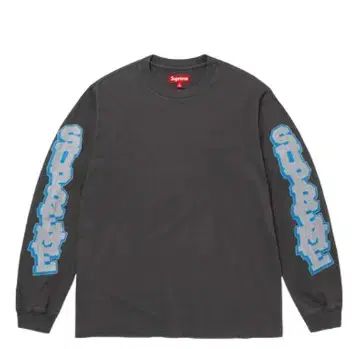 XL シュプリーム クラック スリーブ ロングスリーブ トップス ウォッシュド ブラック 26SS 長袖 Tシャツ