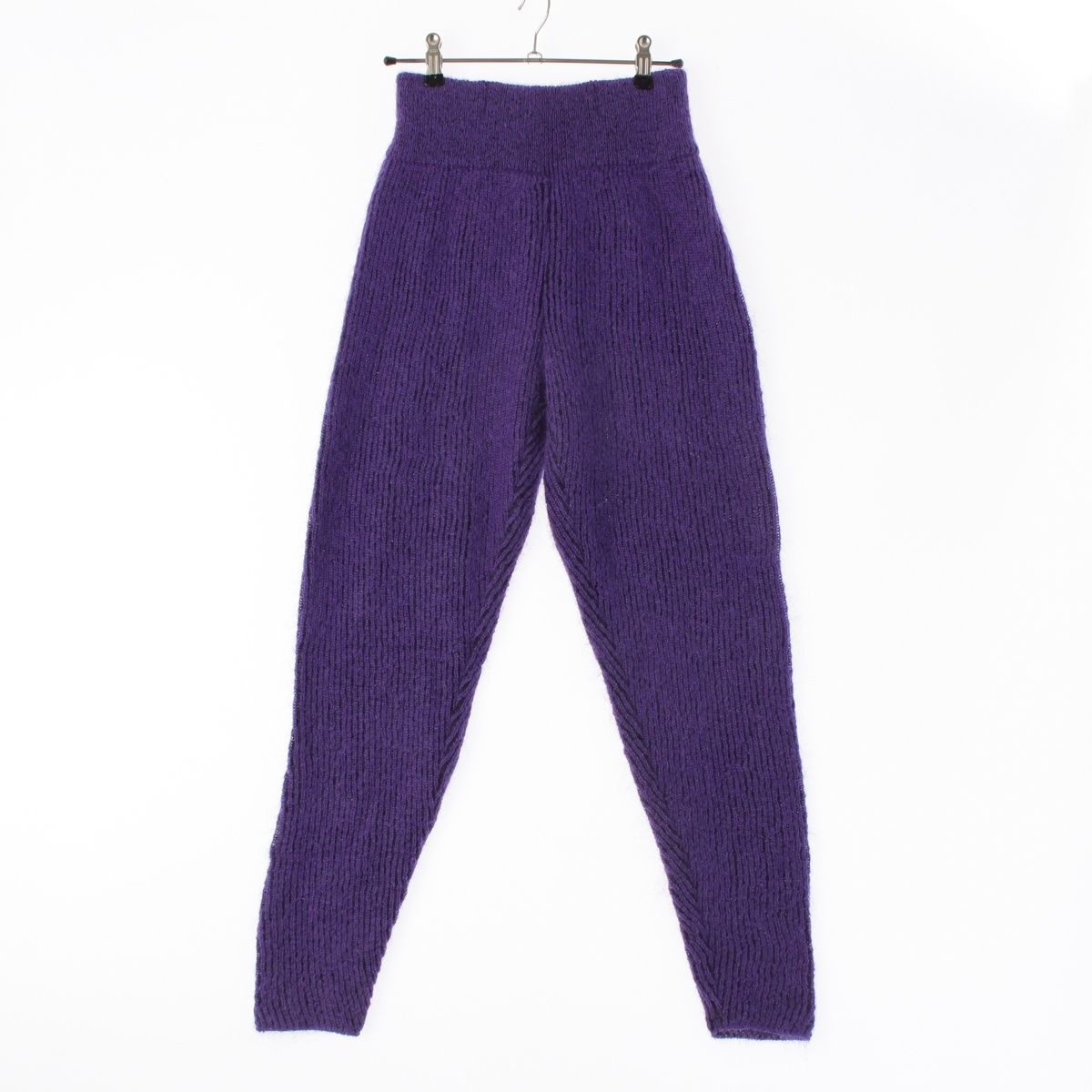 イッセイミヤケ 80s 1981 筆タグ ニット パンツ ボトムス パープル M【中古】