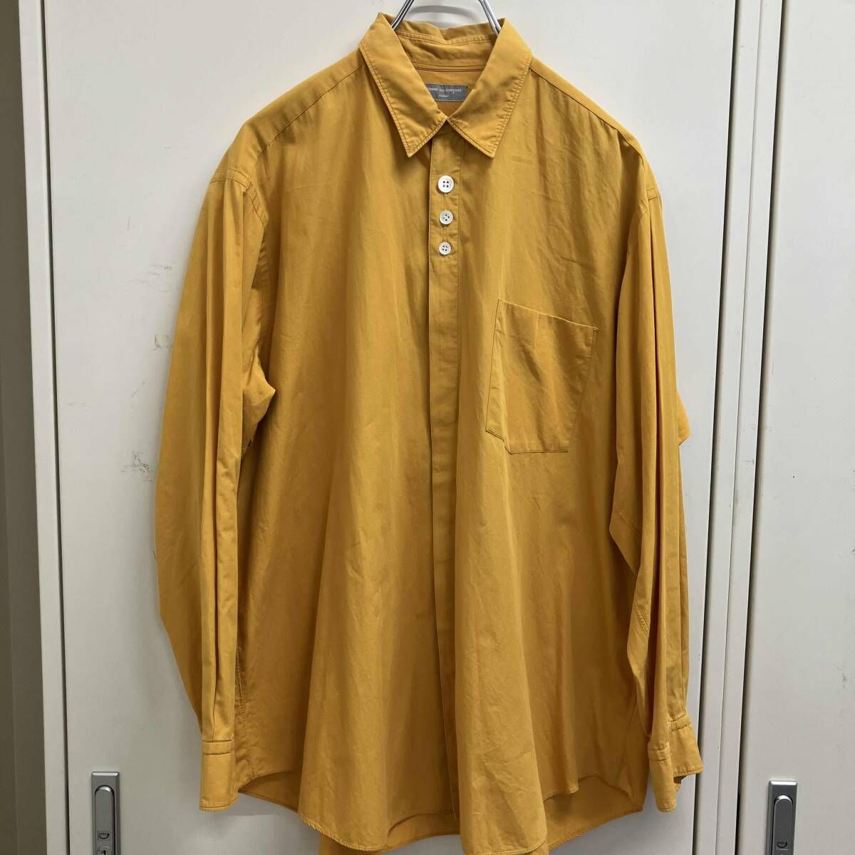 80-90S archive COMME des GARCONS HOMME 多連ボタン比翼シャツ イエロー コム デ ギャルソン・オム
