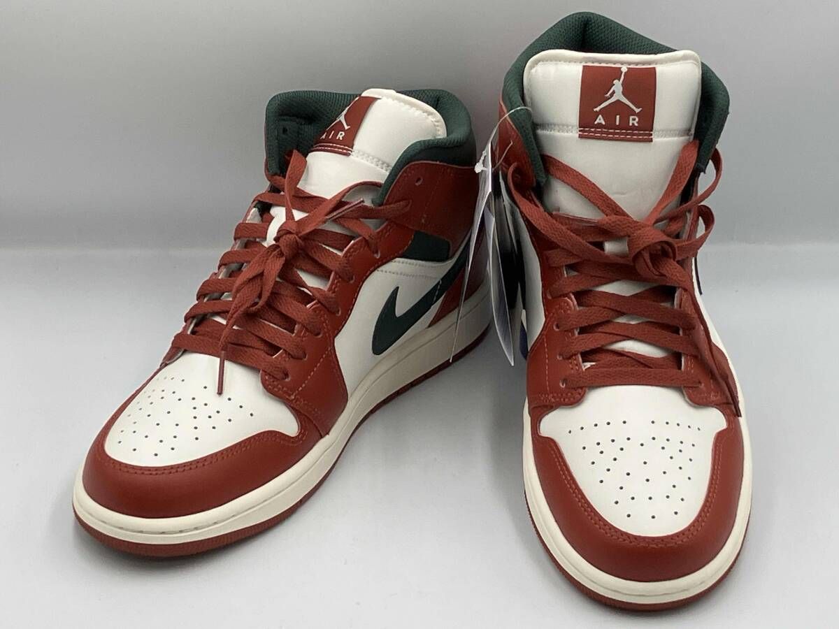 NIKE ナイキ エアジョーダン 1 MID DQ8426-105 スニーカー 27.5cm レッド×グリーン×ホワイト