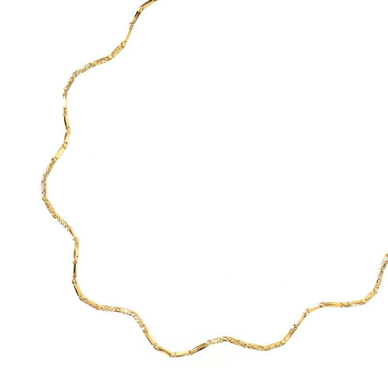 ウェーブネックレス K18YG 18金 イエローゴールド 45cm アジャスター付き ワイヤーネックレス アクトワン【中古】