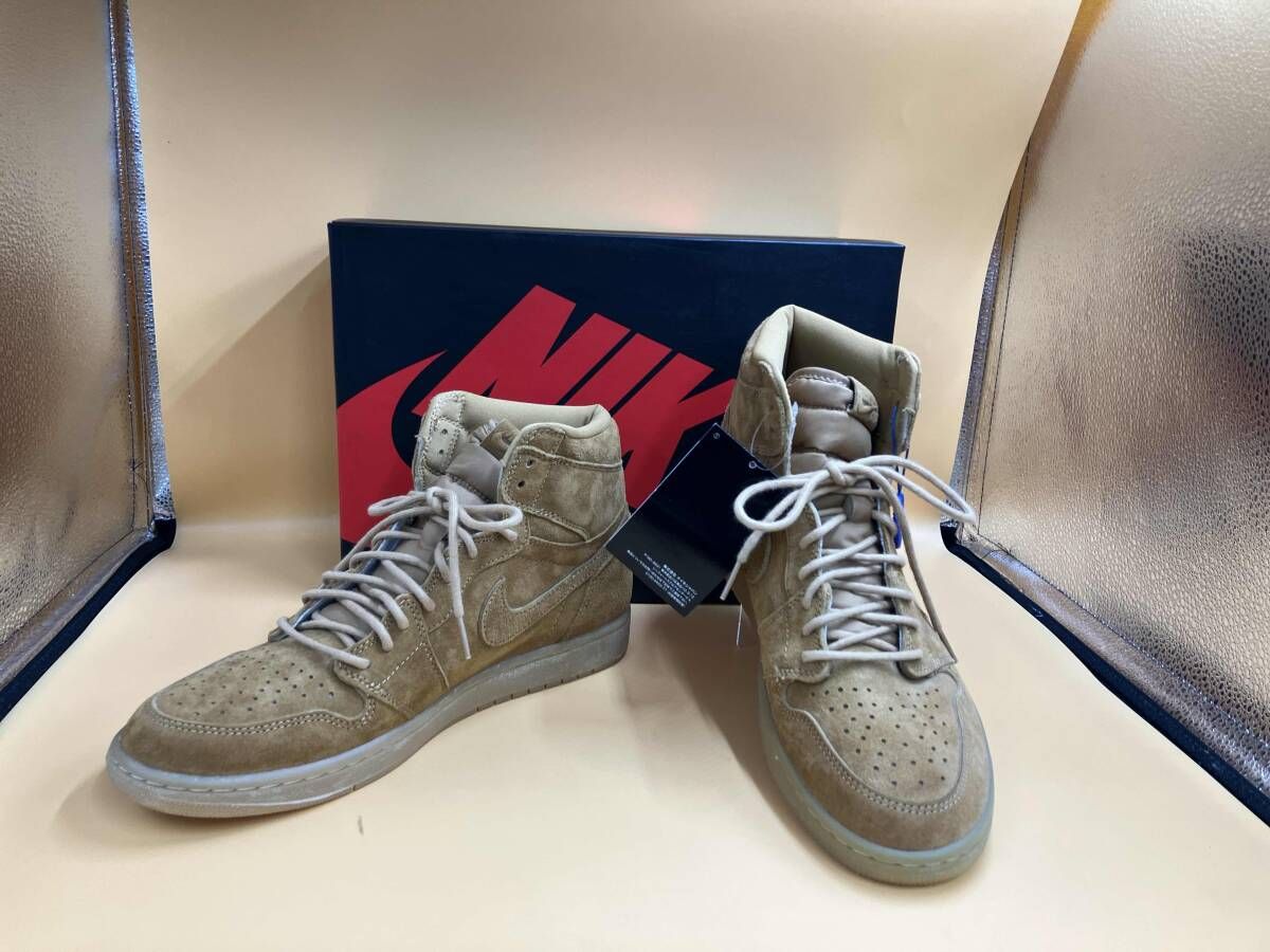 (鑑定済) NIKE ナイキ スニーカー AIR JORDAN 1 RETRO HIGH WHEAT 555088-710 28.5cm ライトキャメルカラー