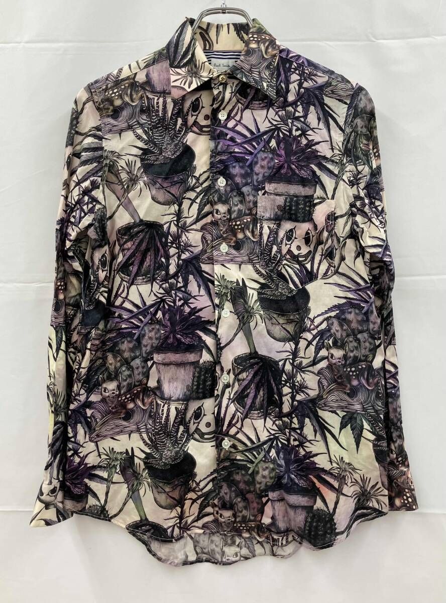 Paul Smith ポールスミス 長袖シャツ PM-CR-36940 綿100% 日本製 S パープル系 通年