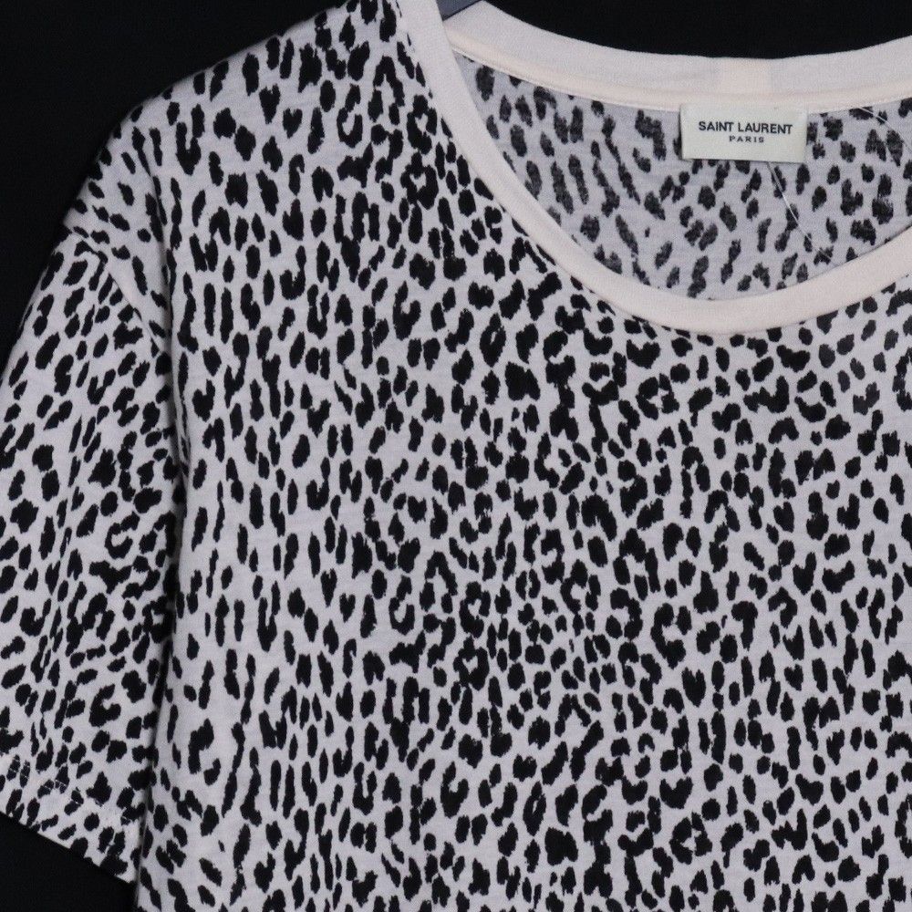 SAINT LAURENT エディ期 レオパード柄Tシャツ Lサイズ ホワイト - メルカリ