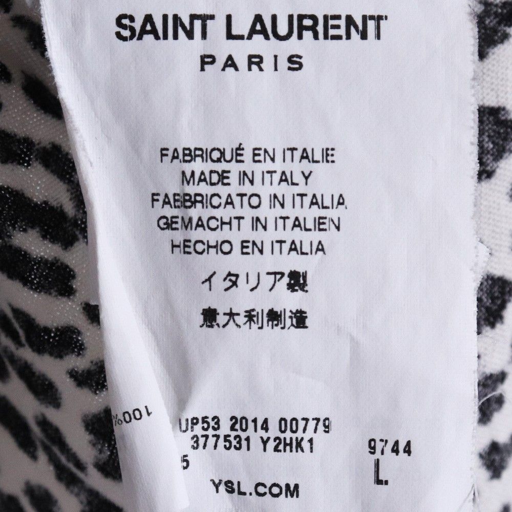 SAINT LAURENT エディ期 レオパード柄Tシャツ Lサイズ ホワイト - メルカリ