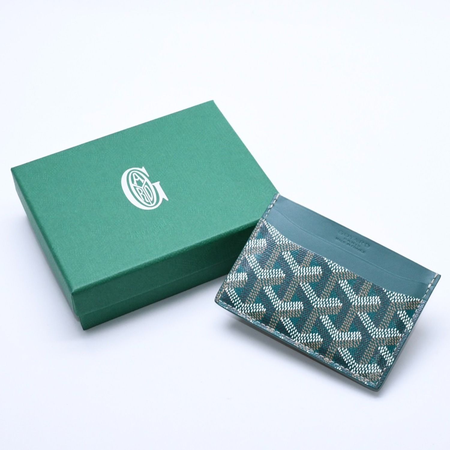 新品未使用品 GOYARD ゴヤール サン・シュルピス カードケース PVC ヴォーゼルカーフスキン グリーン STSULPPMLTY01CL01X 中古 4a004322