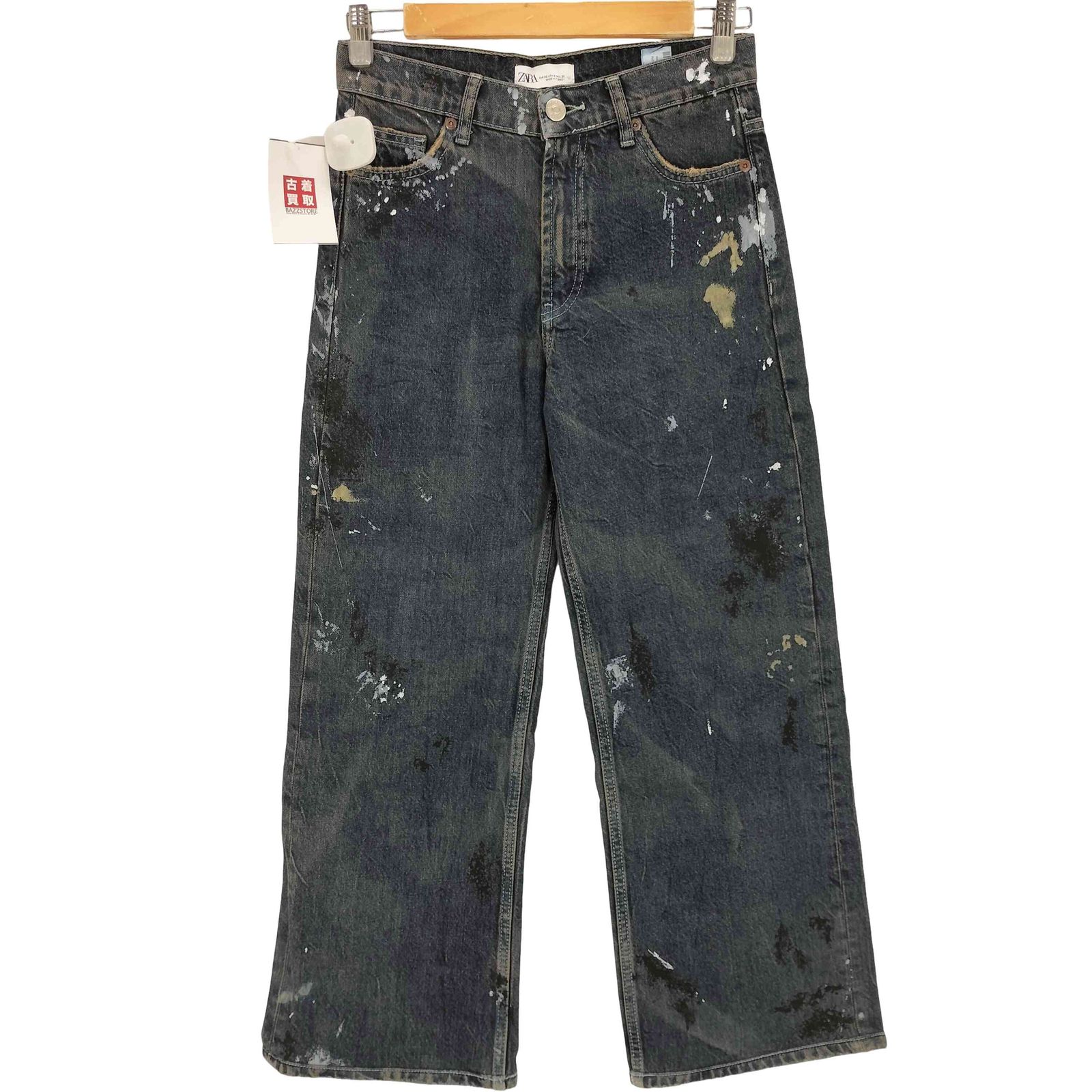ZARA BAGGY WIDE LEG ZARA(ザラ) ペイント加工 デニムパンツの通販 