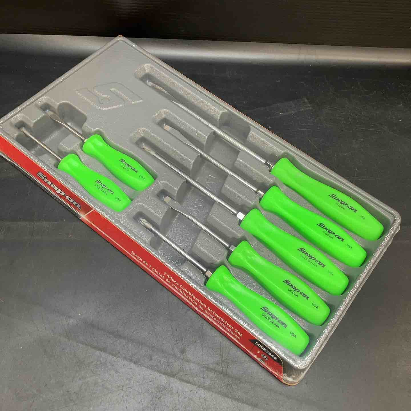 【未使用品】◇Snap-on (スナップオン) 旧グリップ ドライバーセット 限定品 グリーン 緑 SDDX70AG【川越店】