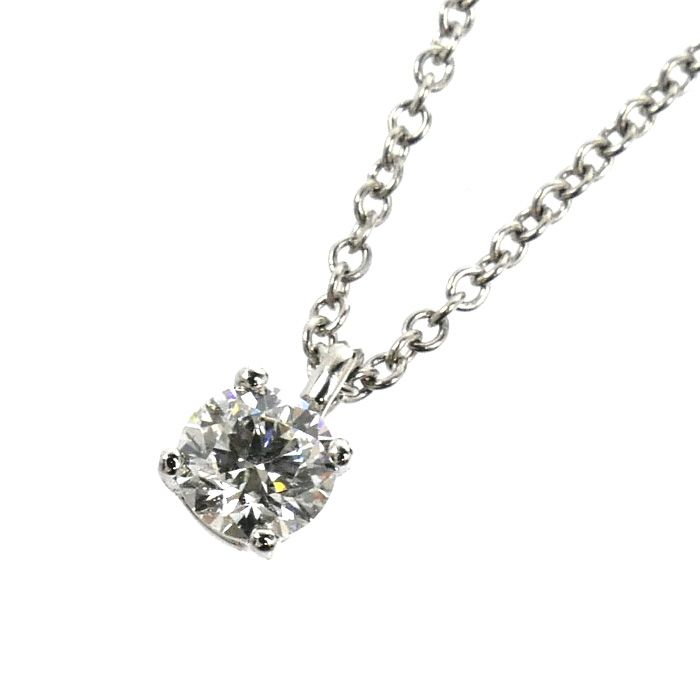 TIFFANY&Co. ティファニー Pt950プラチナ ソリティア ネックレス ダイヤモンド0.22ct 2.3g 40.5cm レディース 中古 66,550円