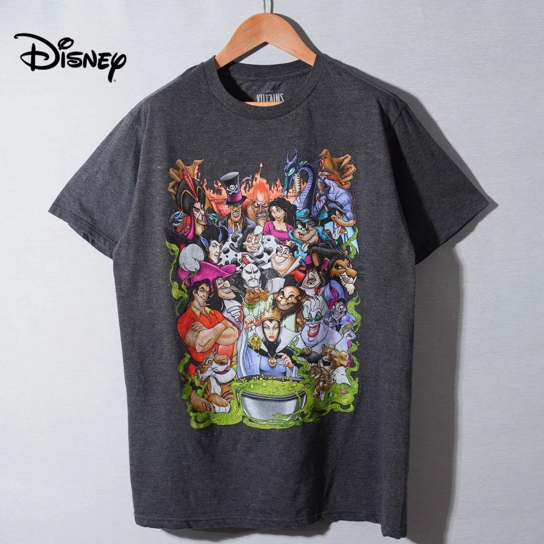ディズニー Disney ヴィランズ Villains Tシャツ M ダークグレー