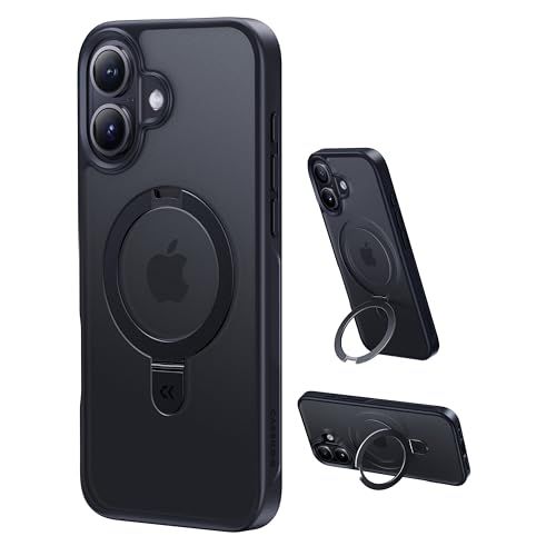 【11年の匠心開発 高耐久スタンド構造】CASEKOO for iPhone 17 ケース【3倍米軍MIL規格 耐衝撃／MagSafe対応】隠しスタンド 縦横立て対応 リング機能 マット仕上げ 指紋防止 黄変防止 半透明 ストラップホール付き 特許設計「Mry