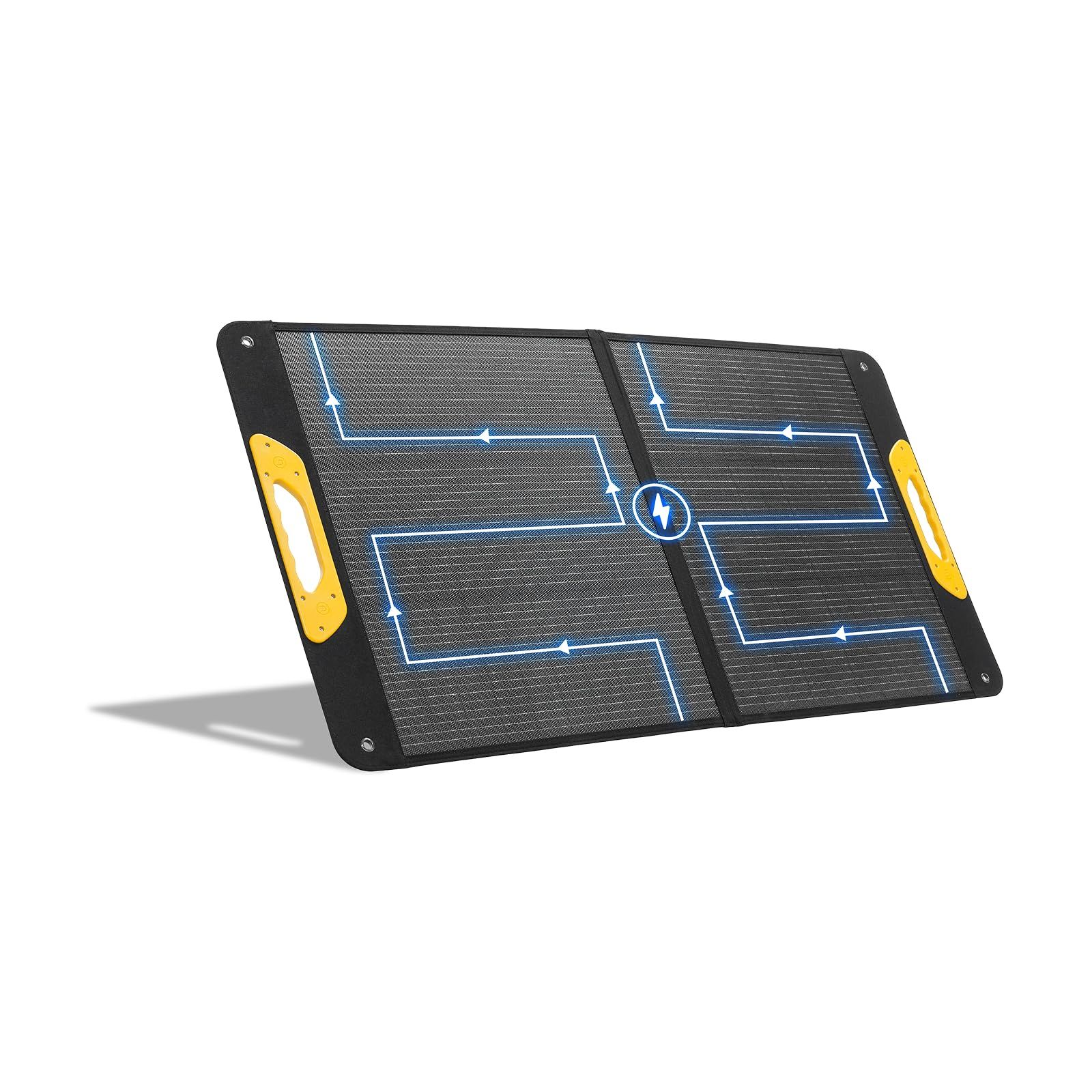 BougeRV ソーラーパネル 太陽光パネル 100W 折りたたみ 【高変換効率25%/割れにくい/IP65防水防塵】 超長 2.5m ケーブル（本体 2m＋変換ケーブル 0.5m）付属 【BougeRV冷蔵庫内蔵バッテリー直接給電対応 】携帯ハンドル スry