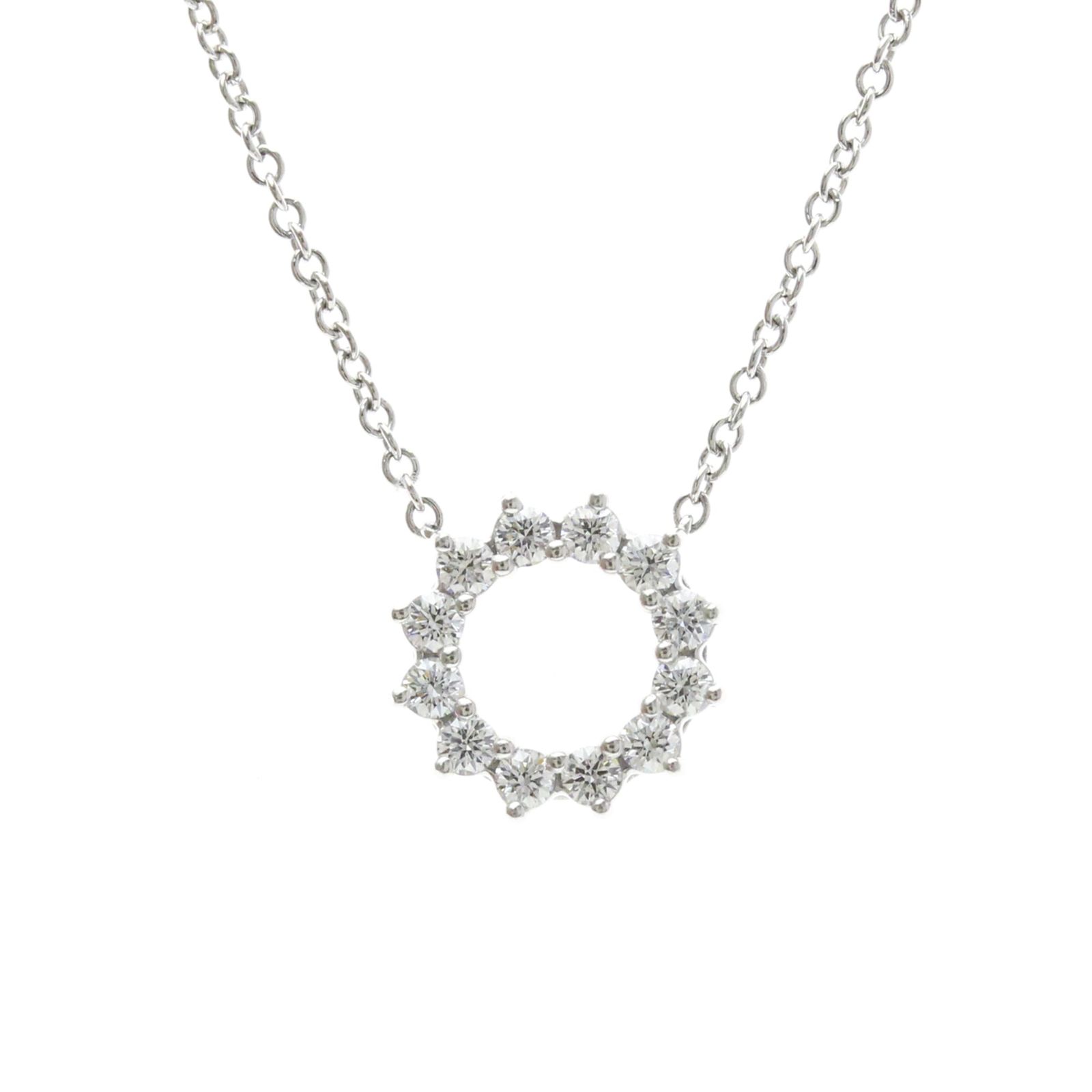 ティファニー(Tiffany) プラチナ ダイヤモンド メンズ,レディース ファッション ネックレス (シルバー) オープンサークル ミニ ダイヤモンド ネックレス