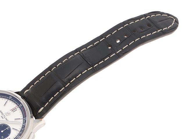BREITLING ブライトリング ウォッチ ナビタイマープルミエB01 クロノグラフ 42 時計 AB011822G1P2 腕時計_x000D_
 ステンレススチール/レザー シルバー文字盤 自動巻き シルバー文字盤 メンズ【中古】431 BREITLING ブライトリング ウォッチ ナビタイマープルミエB01 クロノ