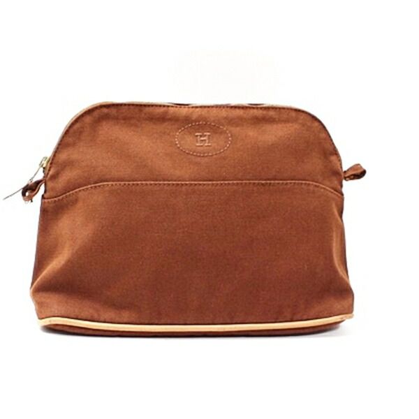 エルメス ポリード ポーチ MM 26cm ブラウン 中古 ABランク HERMES 女性 レディース ブランド 小物整理 コスメティックポーチ 11,515円
