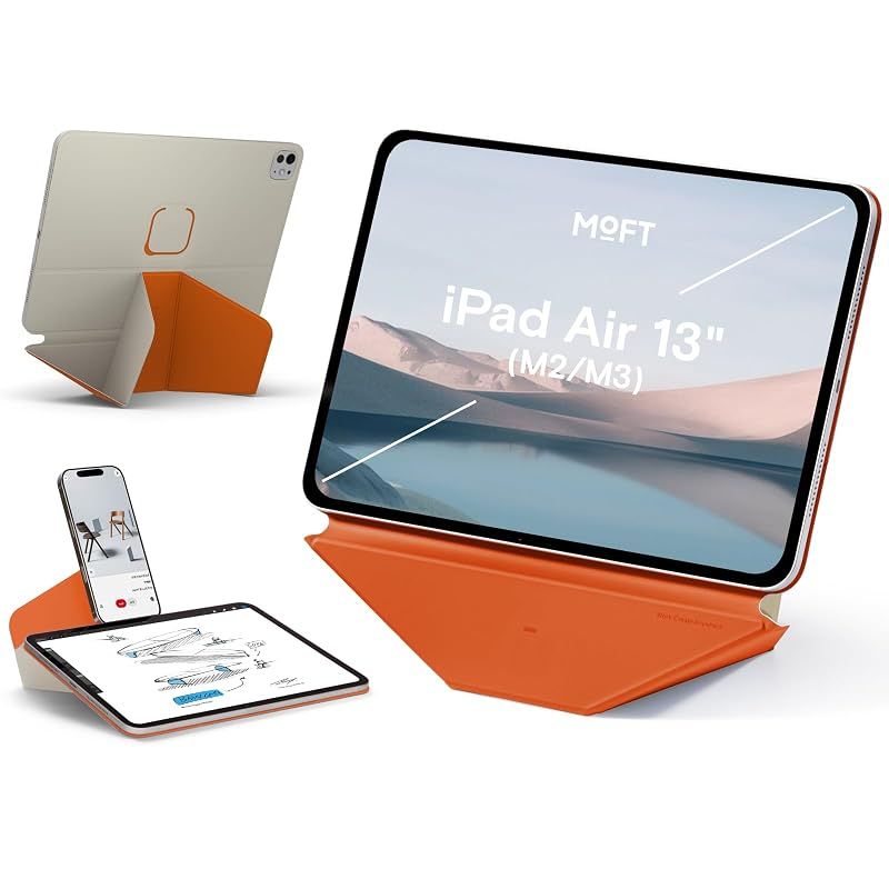 【新品】 MOFT【公式直営店】ダイナミックフォリオ iPad Air 13インチ ケース (M4/M3/M2、2026/2025/2024)iPadカバー 多角度調整 横置＆縦置 iPadスタンド 強力マグネット 軽量 極薄 タブレットケース 1