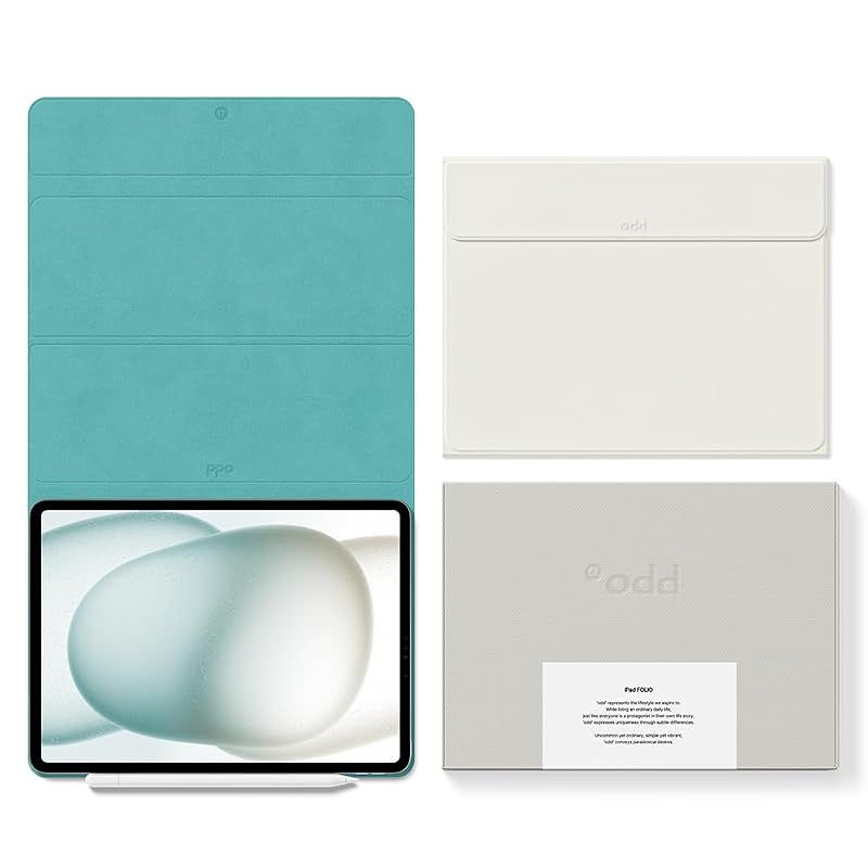 【新品】 a.odd iPad ケース マグネット吸着式 Apple Pencil 紛失防止 留め具付き N50磁石 強力吸着 3段階スタンド カメラレンズ保護 オートスリープ対応 軽量 薄型 プレミアムヴィーガンレザー フォリオカバー (カデットクリーム (
